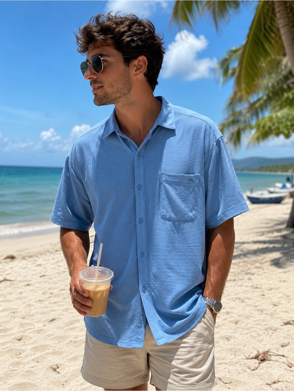 Tommy Bahama Light Blue Performance Polo Shirt – XXXL